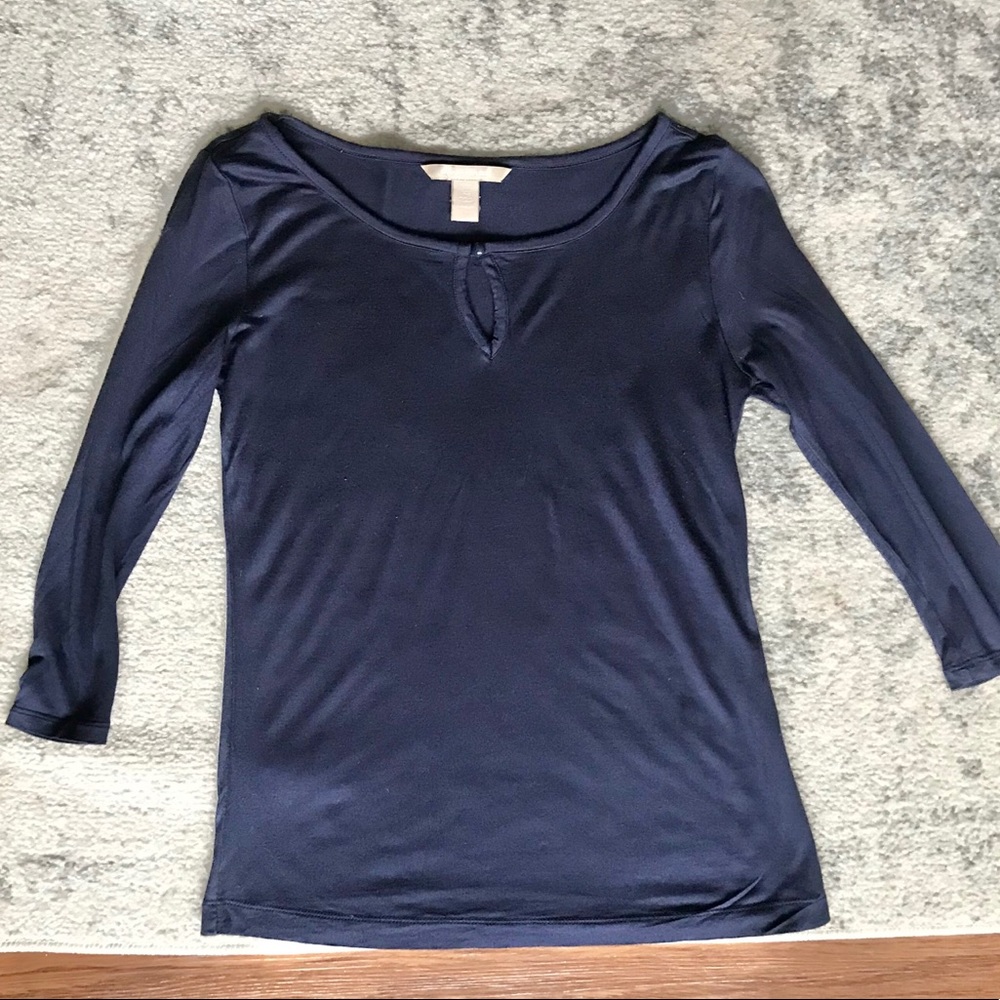 Banana Republic Navy 3/4 Length Sleeve Top XSP